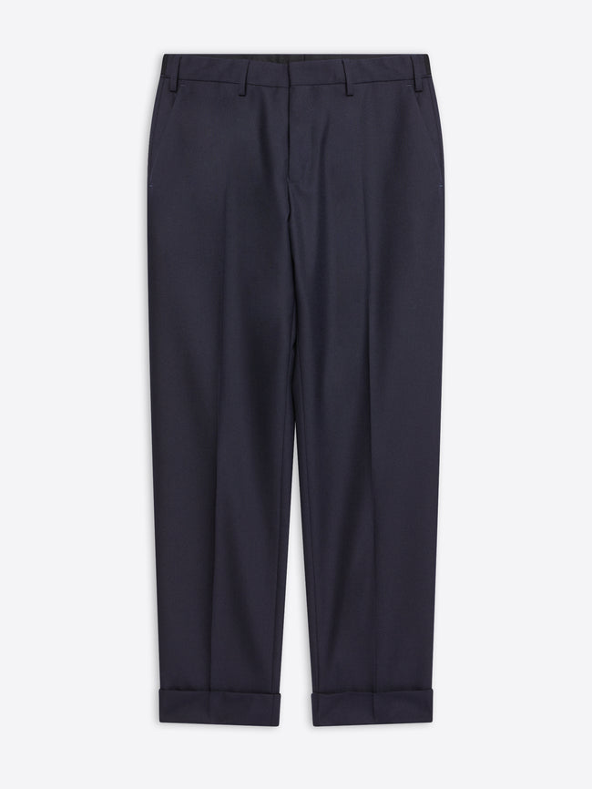 Dark gray pants on a light gray background