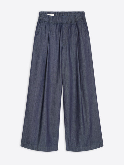 Indigo denim elasticated jeans on a white background - Dries Van Noten