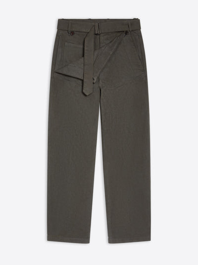 Dark grey overdyed sailor pants on a white background - Dries Van Noten