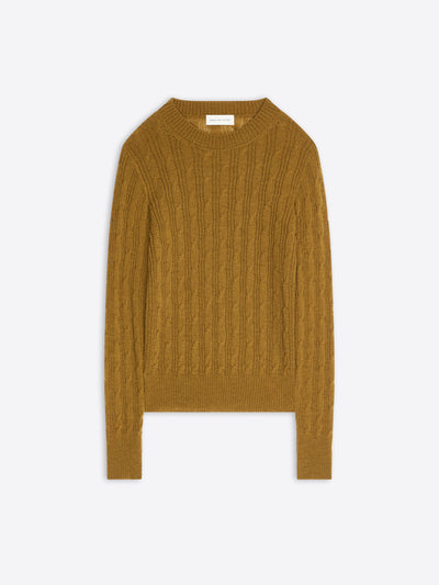 Khaki colored wool sweater on a white background - Dries Van Noten