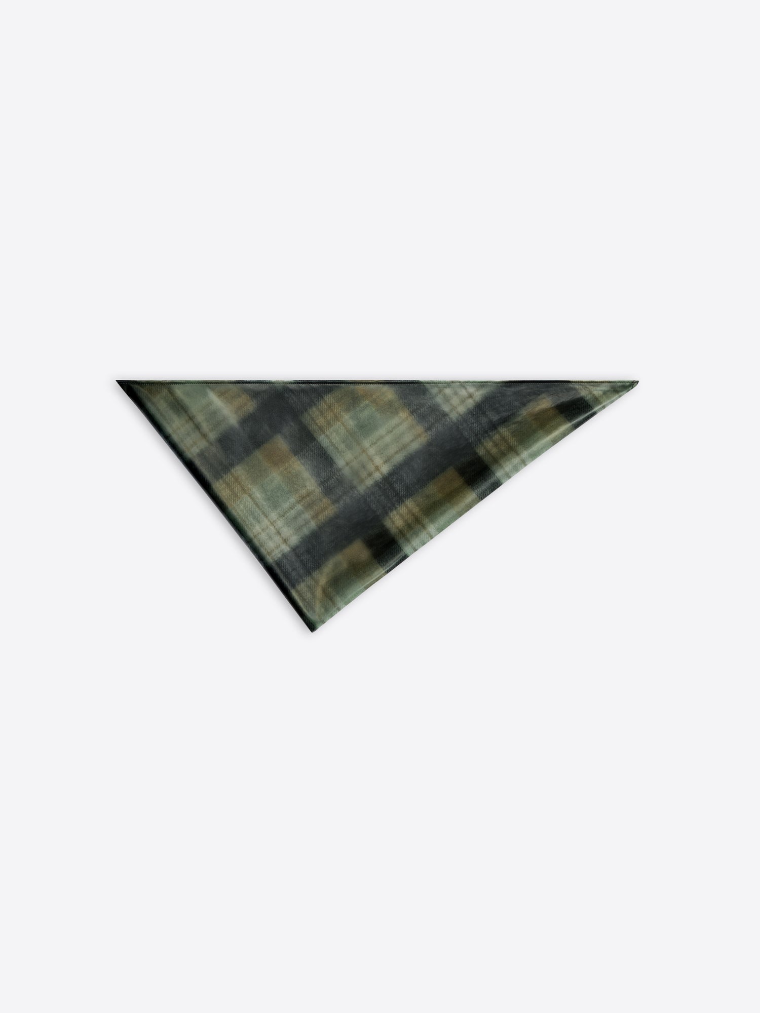 Bandana in sheer fabric with check print, on a white background.
