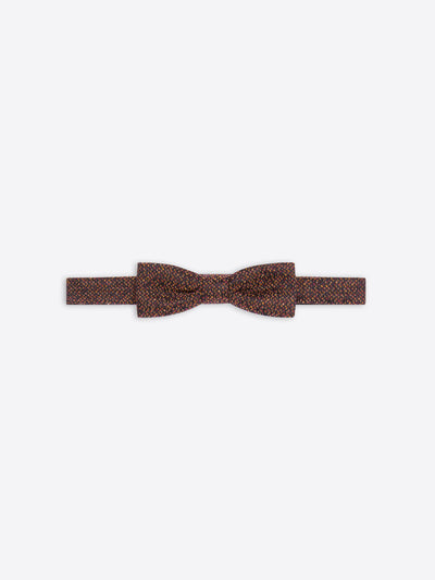 Burgundy colored wool silk bow tie on a white background - Dries Van Noten