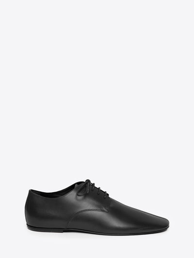 Black leather oxford shoe on a white background - Dries Van Noten