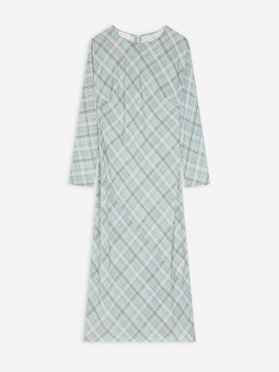 Plaid dress with long sleeves on a white background - Dries Van Noten