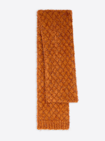Brown textured scarf on a white background - Dries Van Noten