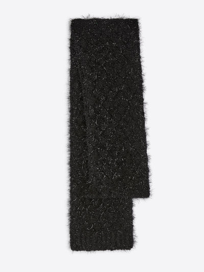 Black knitted scarf on a white background - Dries Van Noten