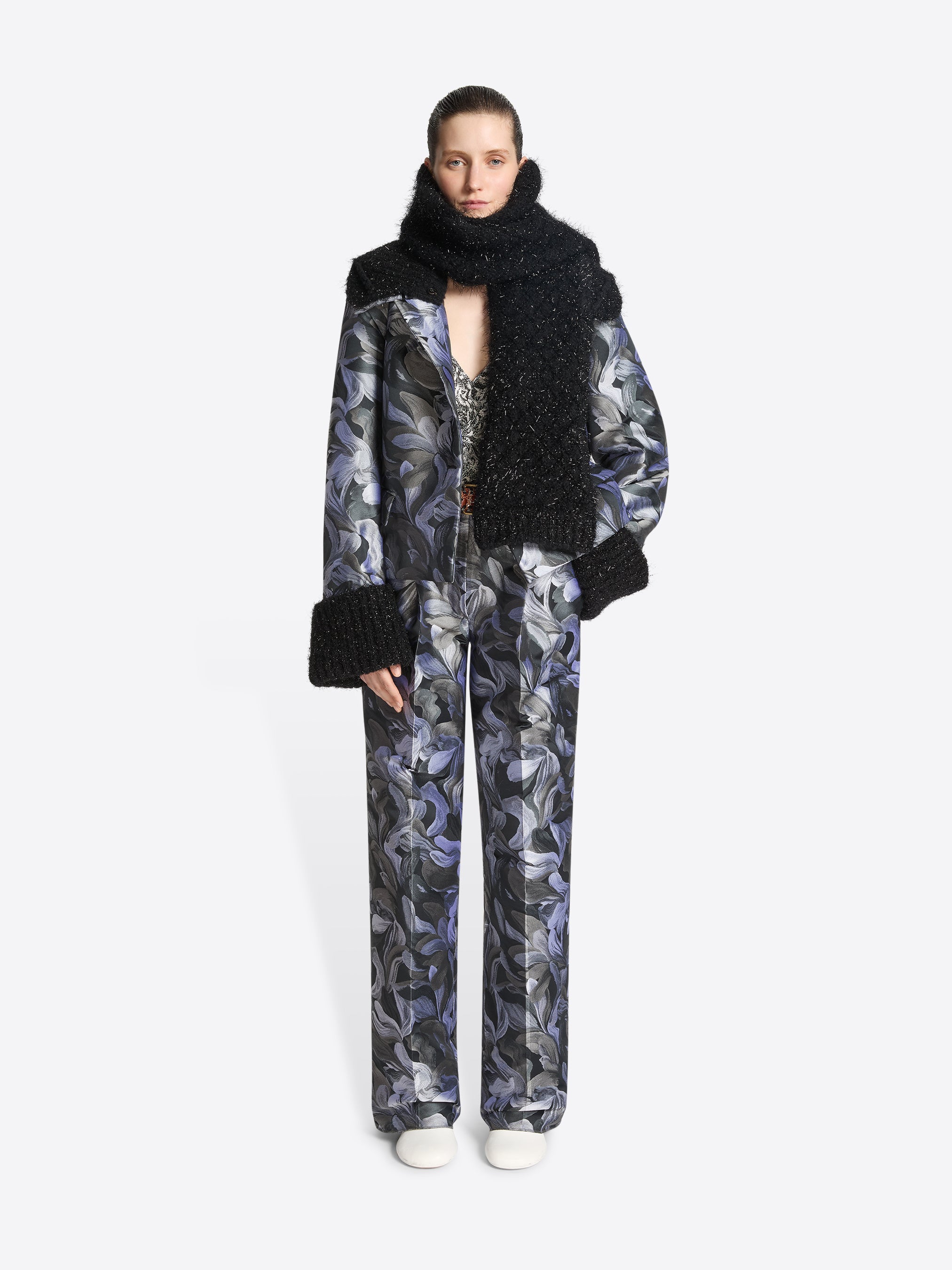 Metallized knit scarf - Autumn-Winter Women | Dries Van Noten