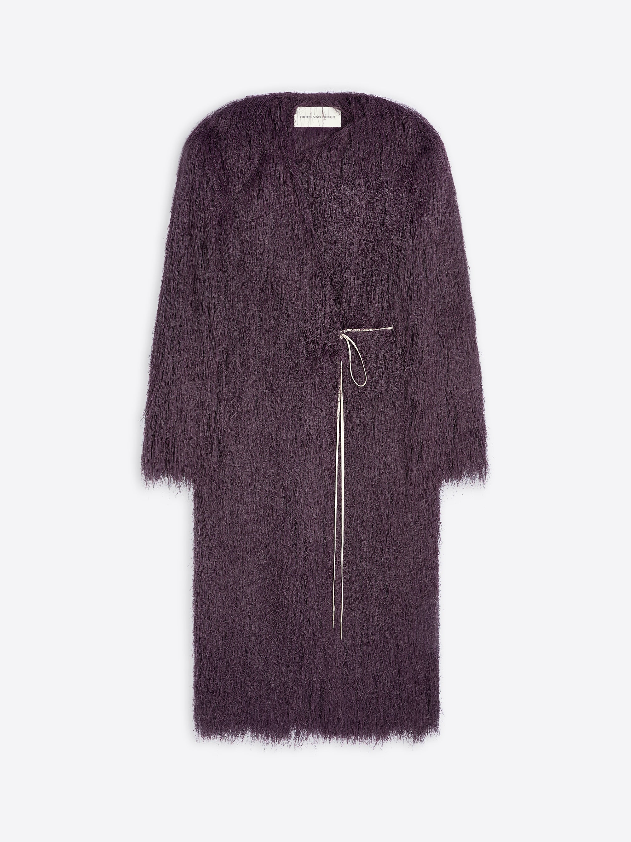DRIES VAN NOTEN 薄紫色モヘアコート M Fringed coat - Spring-Summer Women | Dries Van Noten