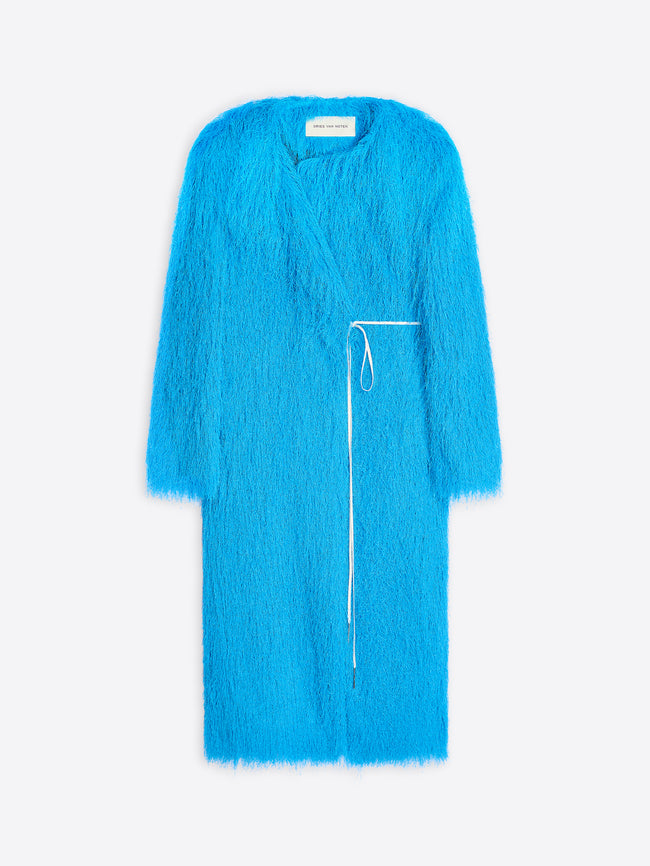 Blue cardigan on a light blue background - Dries Van Noten