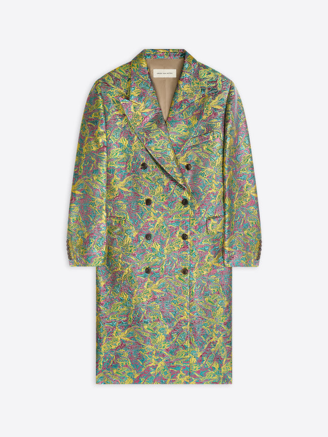 Colorful patterned coat on a white background - Dries Van Noten