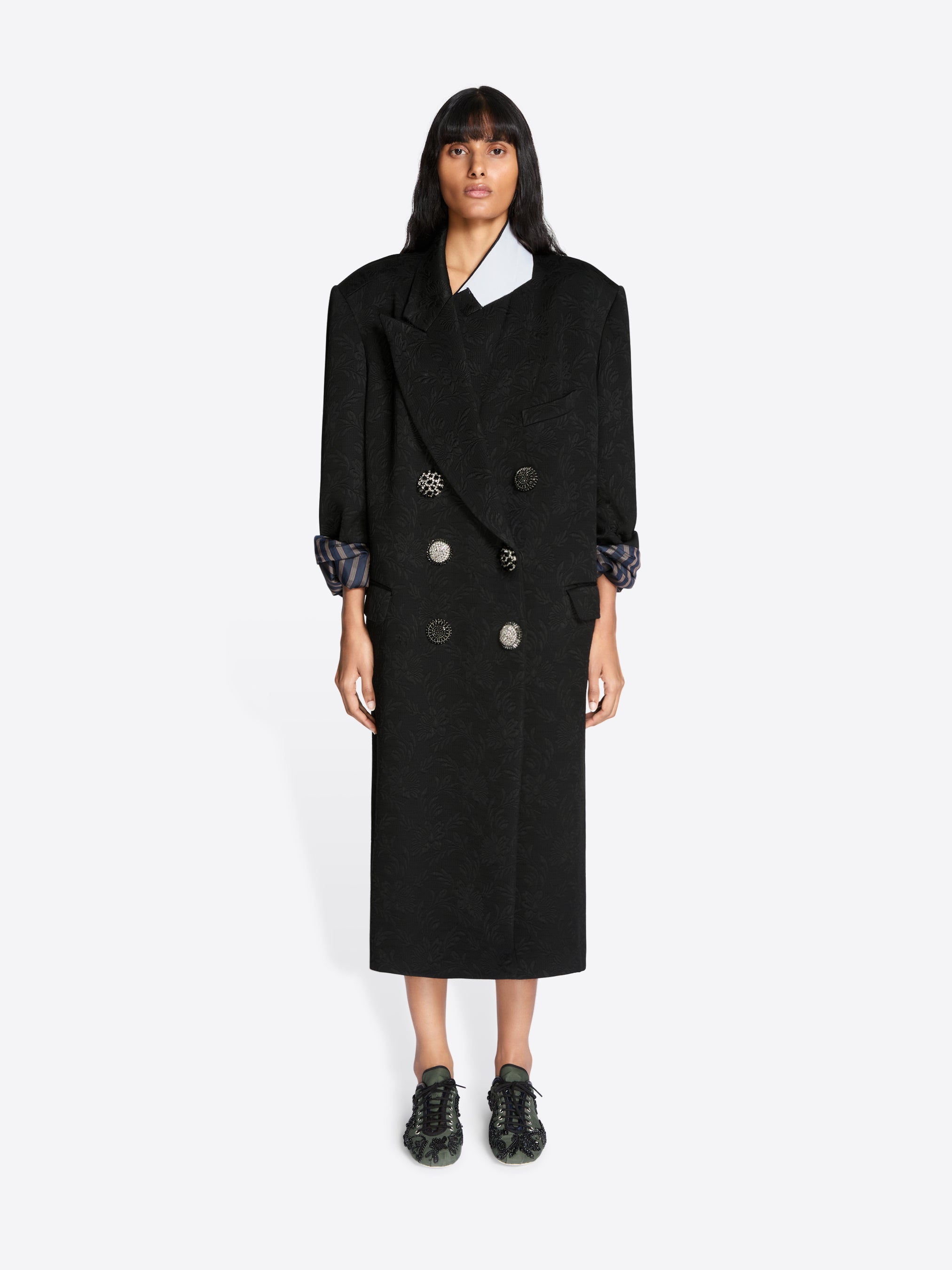 20SS DRIES VAN NOTEN 花柄 オーバーサイズ コート DRIES VAN NOTEN Rosea oversized double-breasted jacquard coat