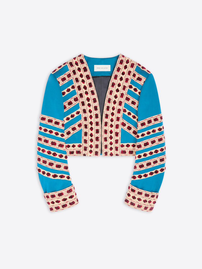 Colorful patterned jacket on a white background - Dries Van Noten