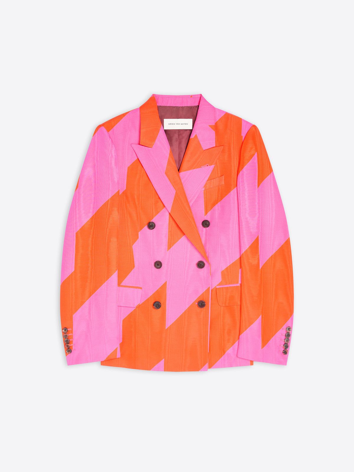 Colorful geometric-patterned jacket on a white background - Dries Van Noten