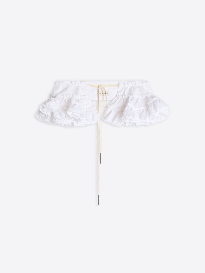 White lace belt on a white background - Dries Van Noten