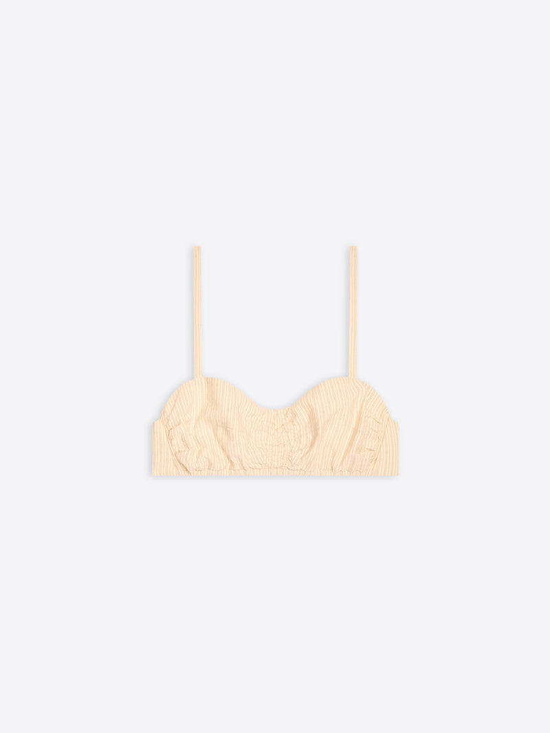 Beige strapless bra on a white background - Dries Van Noten
