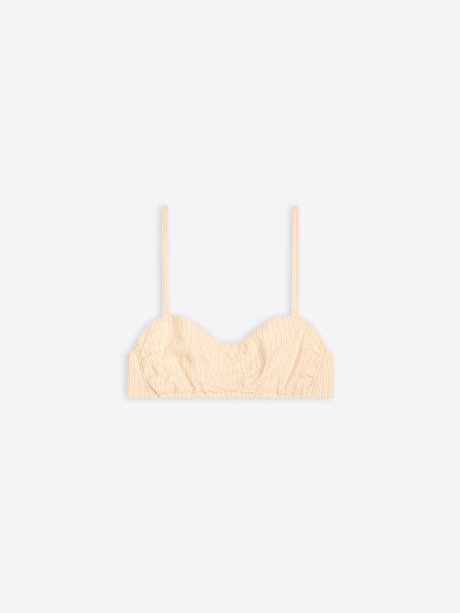 Beige strapless bra on a white background - Dries Van Noten