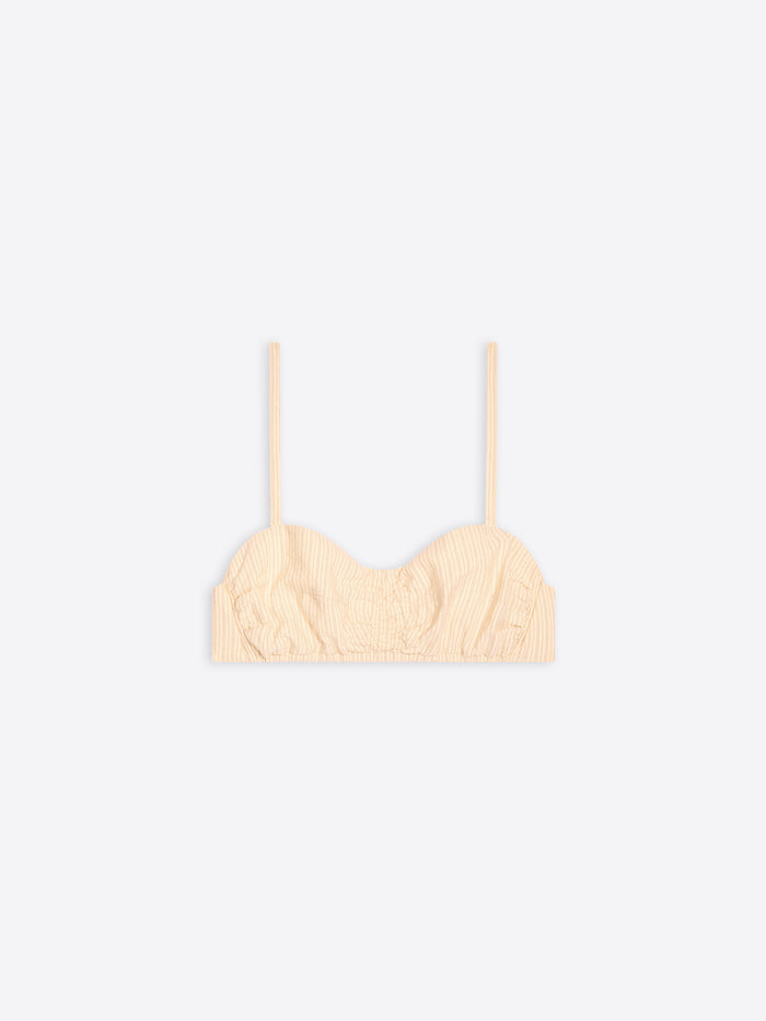 Beige strapless bra on a white background - Dries Van Noten