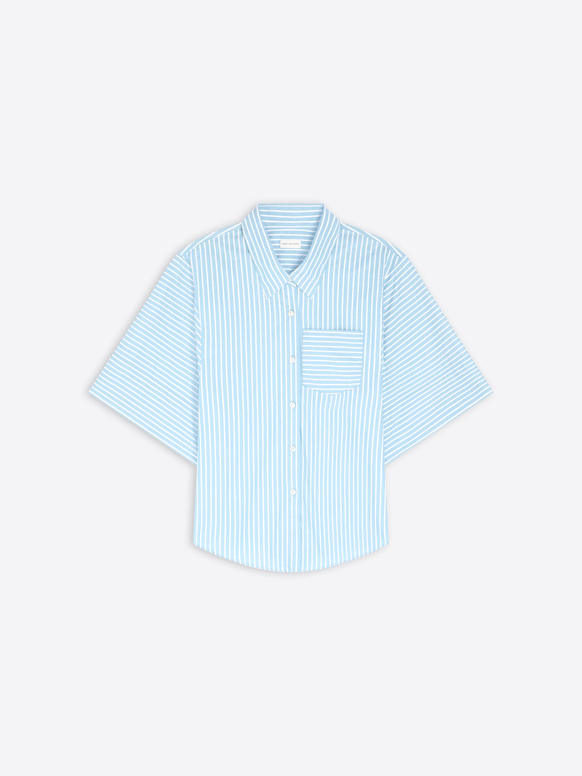 Light blue striped shirt on a white background - Dries Van Noten