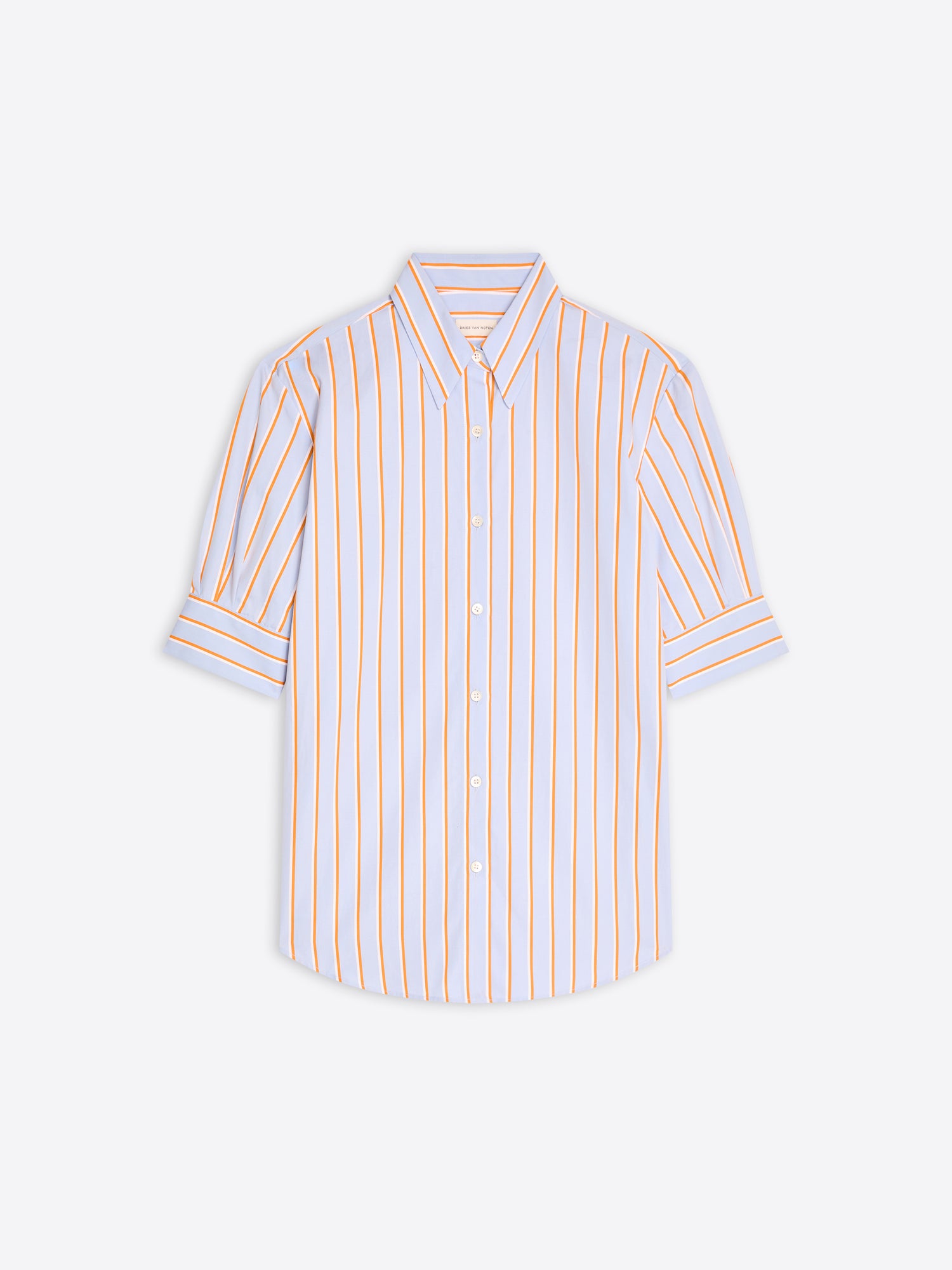 Striped shirt with short sleeves on a white background - Dries Van Noten