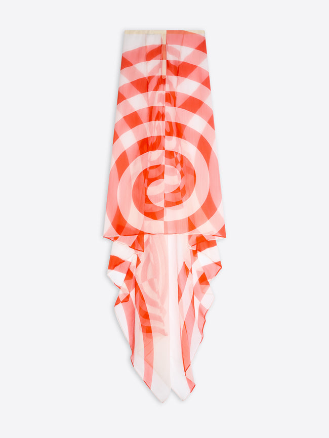 Red and white striped skirt on a white background - Dries Van Noten