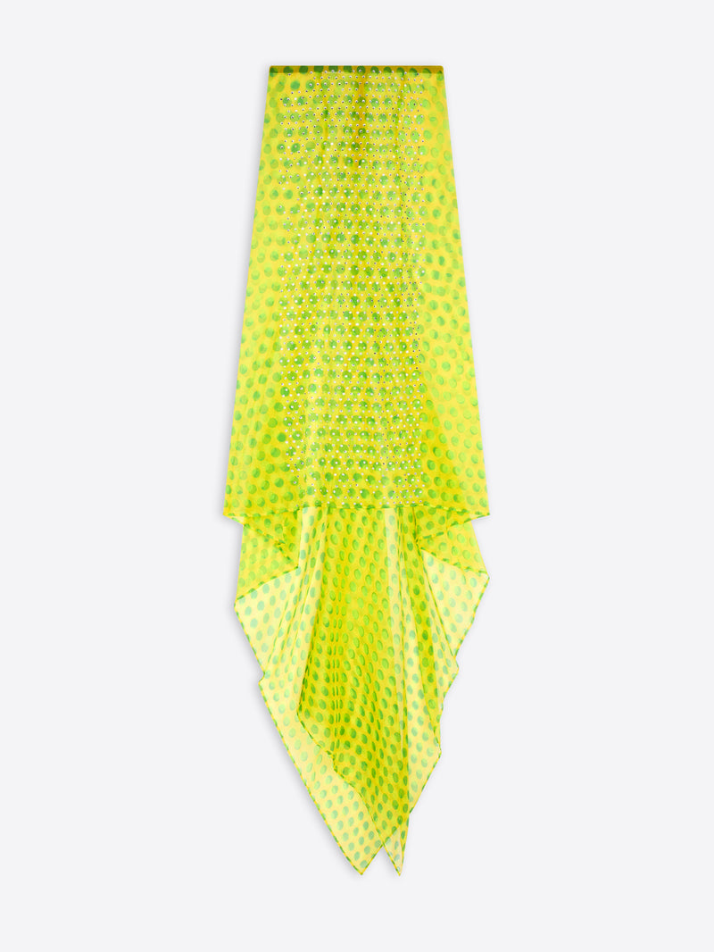 Yellow textured scarf on a white background - Dries Van Noten