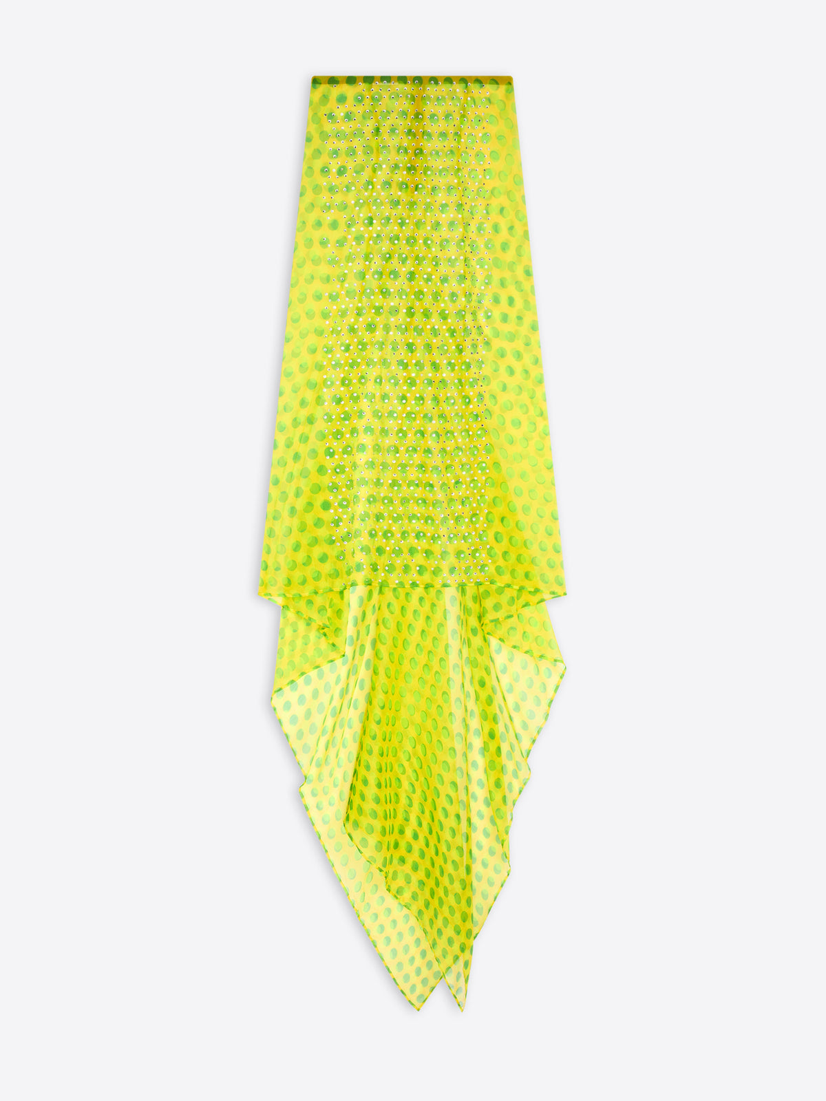 Yellow textured scarf on a white background - Dries Van Noten