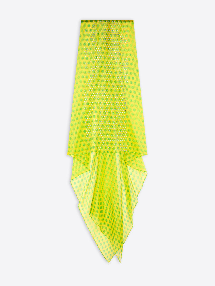Yellow textured scarf on a white background - Dries Van Noten