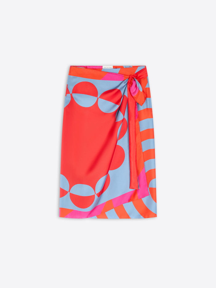 Colorful patterned skirt on a white background - Dries Van Noten