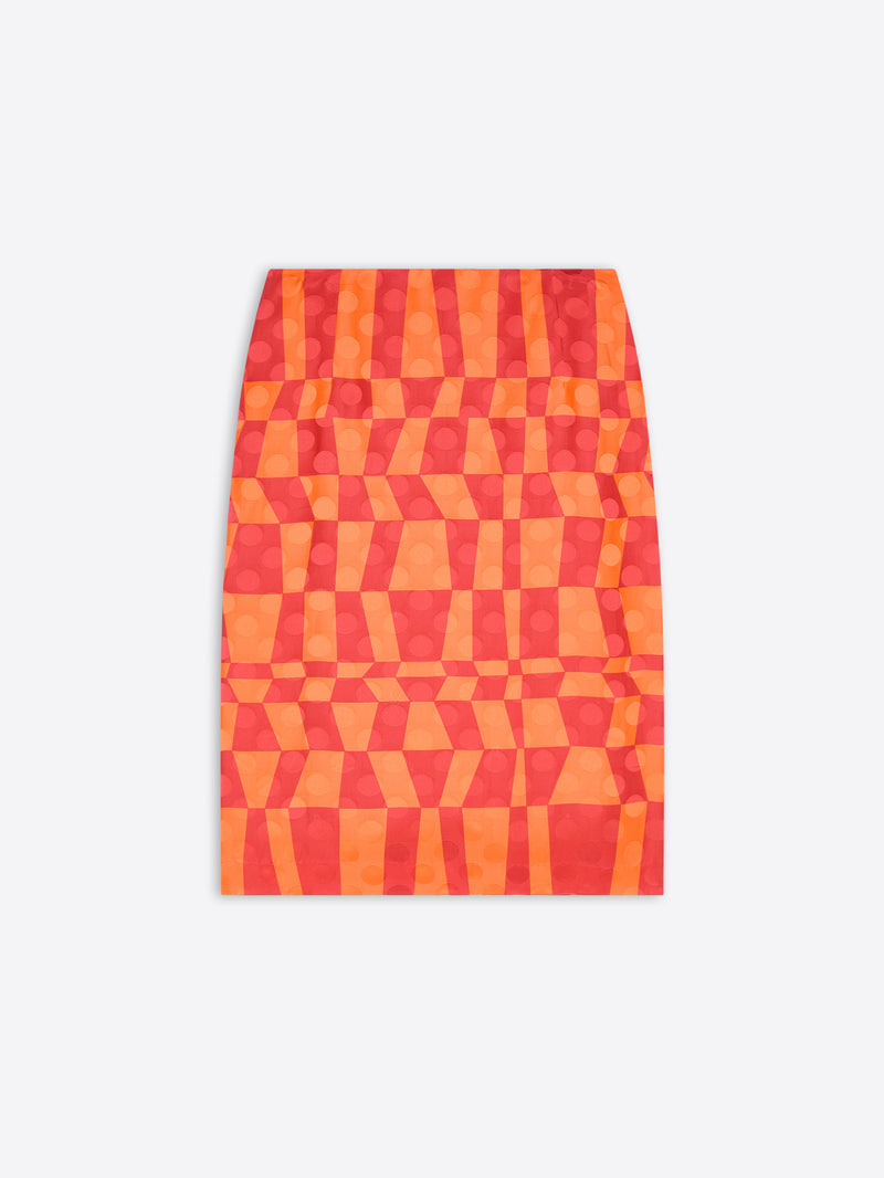 Colorful geometric patterned skirt on a white background - Dries Van Noten