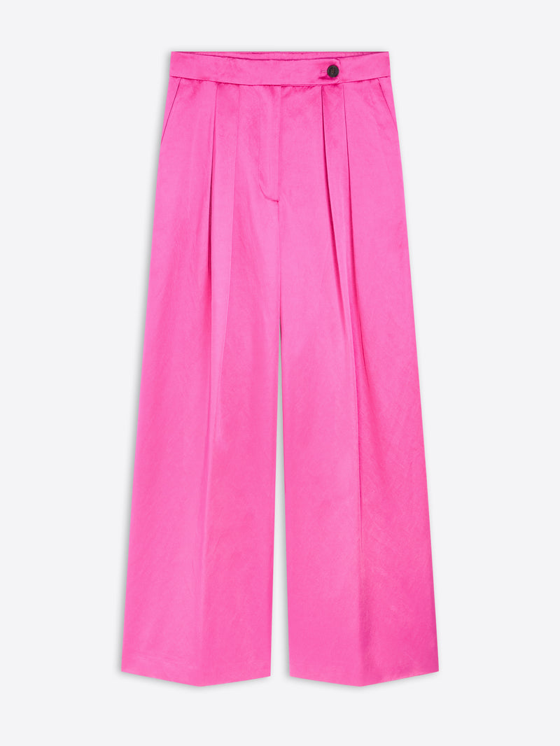 Bright pink pants on a white background - Dries Van Noten
