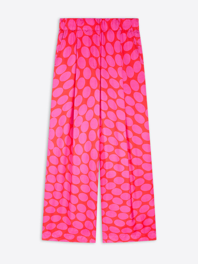 Pink pants with a pattern on a white background - Dries Van Noten