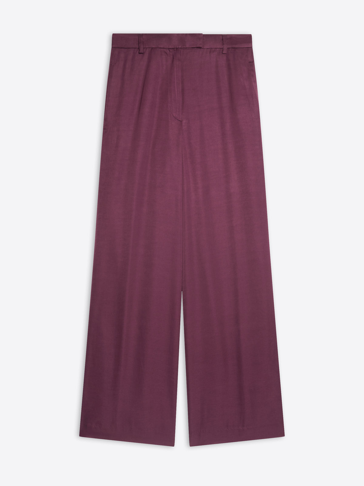 Maroon wide-leg pants on a white background - Dries Van Noten