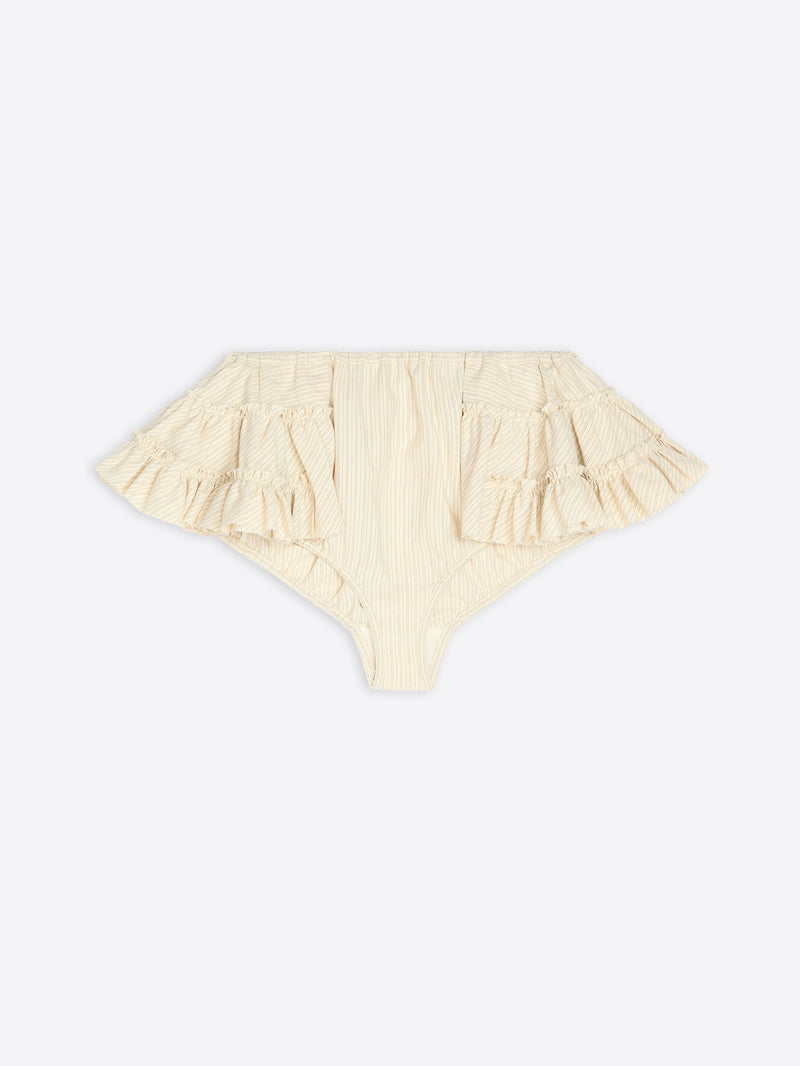 Beige ruffled underwear shorts on a white background - Dries Van Noten