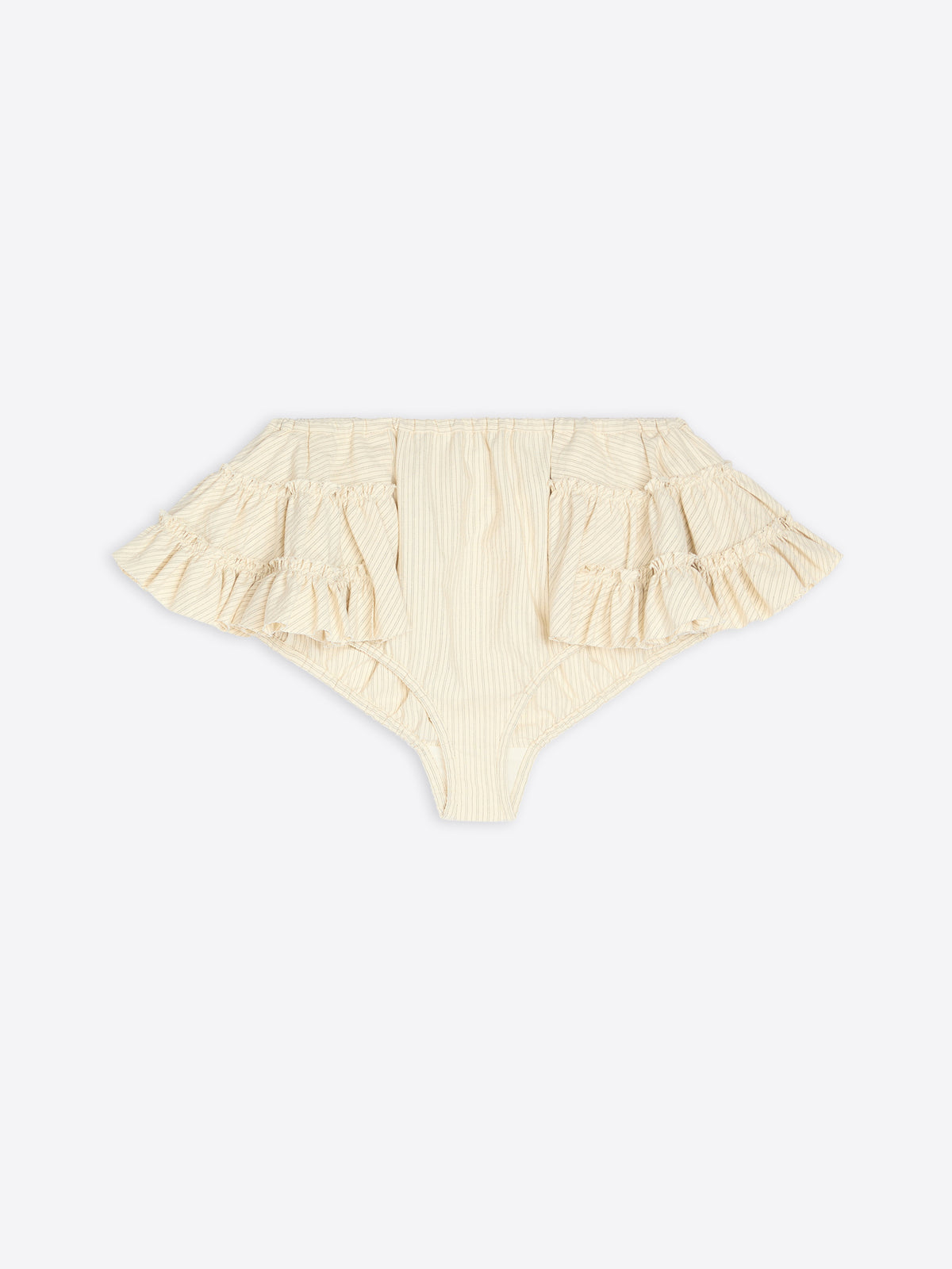 Beige ruffled underwear shorts on a white background - Dries Van Noten