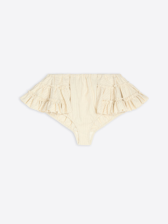 Beige ruffled underwear shorts on a white background - Dries Van Noten