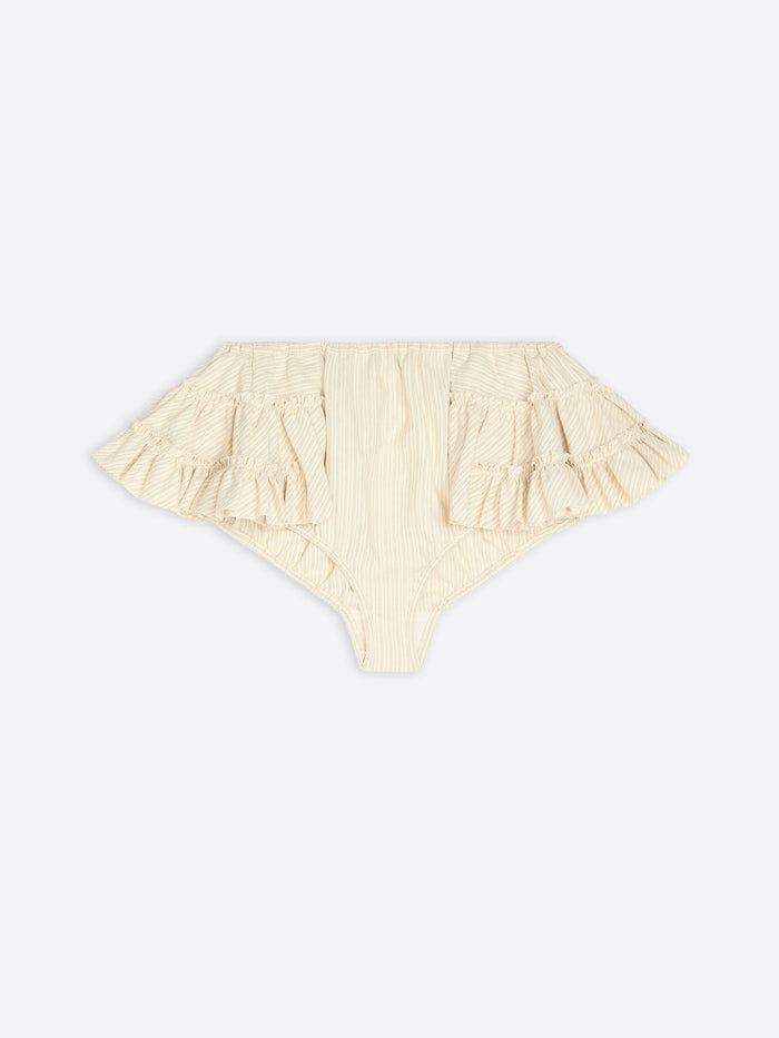 Beige ruffled underwear shorts on a white background - Dries Van Noten
