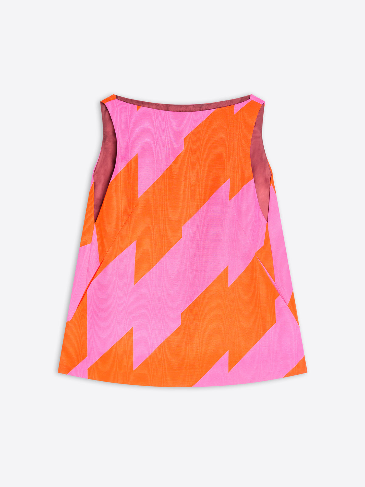 Pink and orange geometric patterned dress on a white background - Dries Van Noten