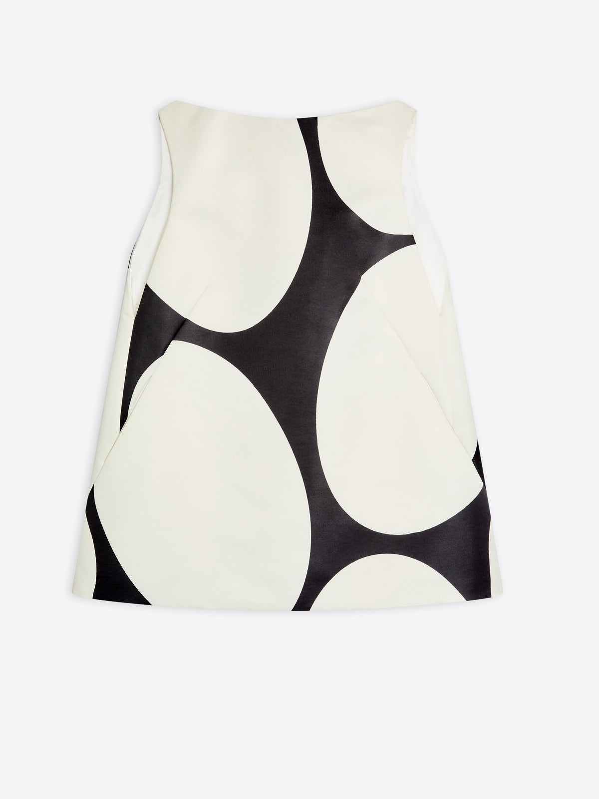 Skirt with black and white abstract pattern on a white background - Dries Van Noten