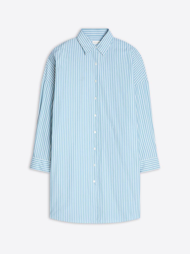 dries van noten shirt dress Belted Shirt Dress in Steel