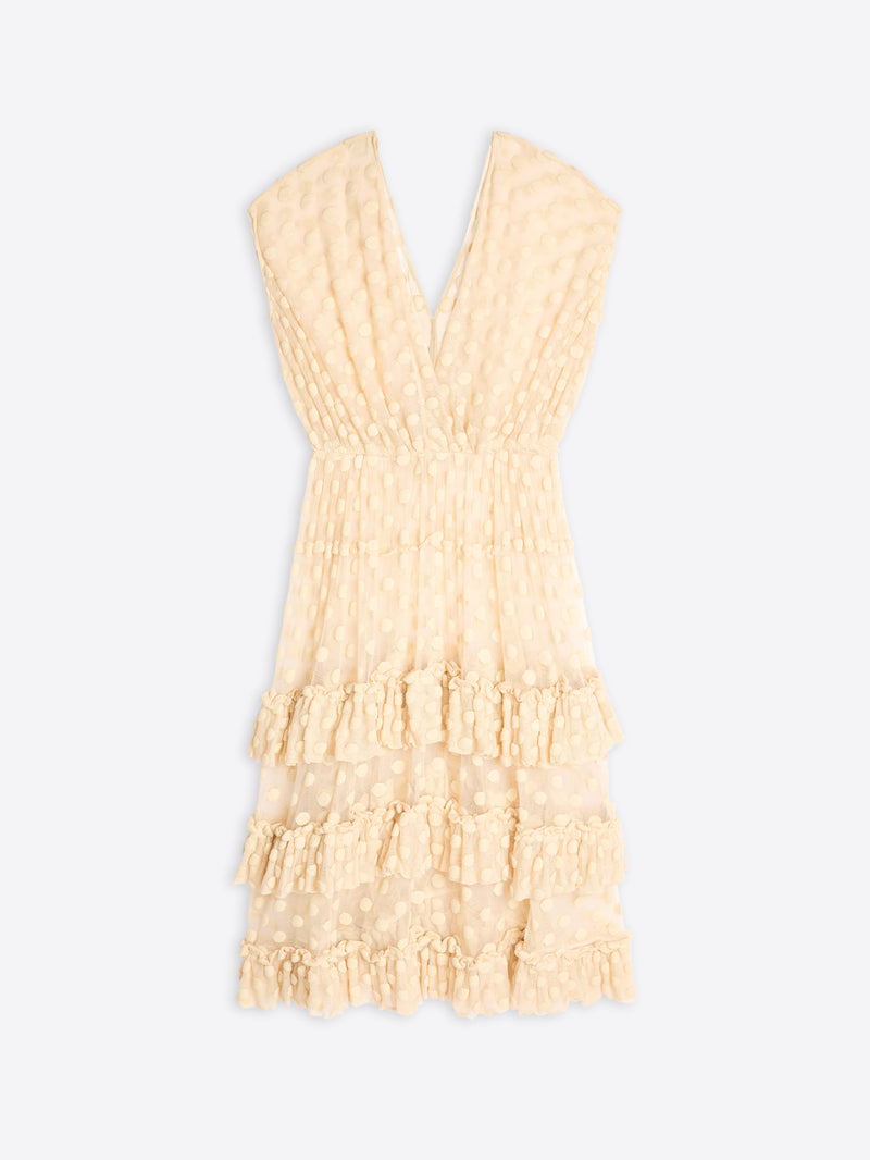 Ruffled mesh dress - Spring-Summer Women | Dries Van Noten Ruffled mesh dress - Spring-Summer Women | Dries Van Noten