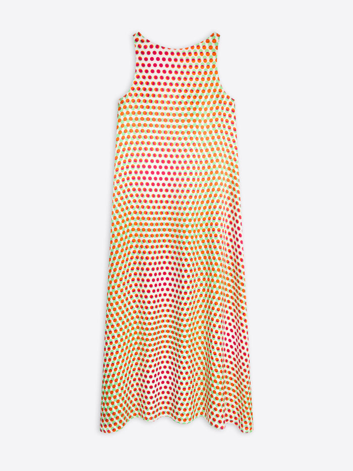 Sleeveless dress with a pattern on a white background - Dries Van Noten
