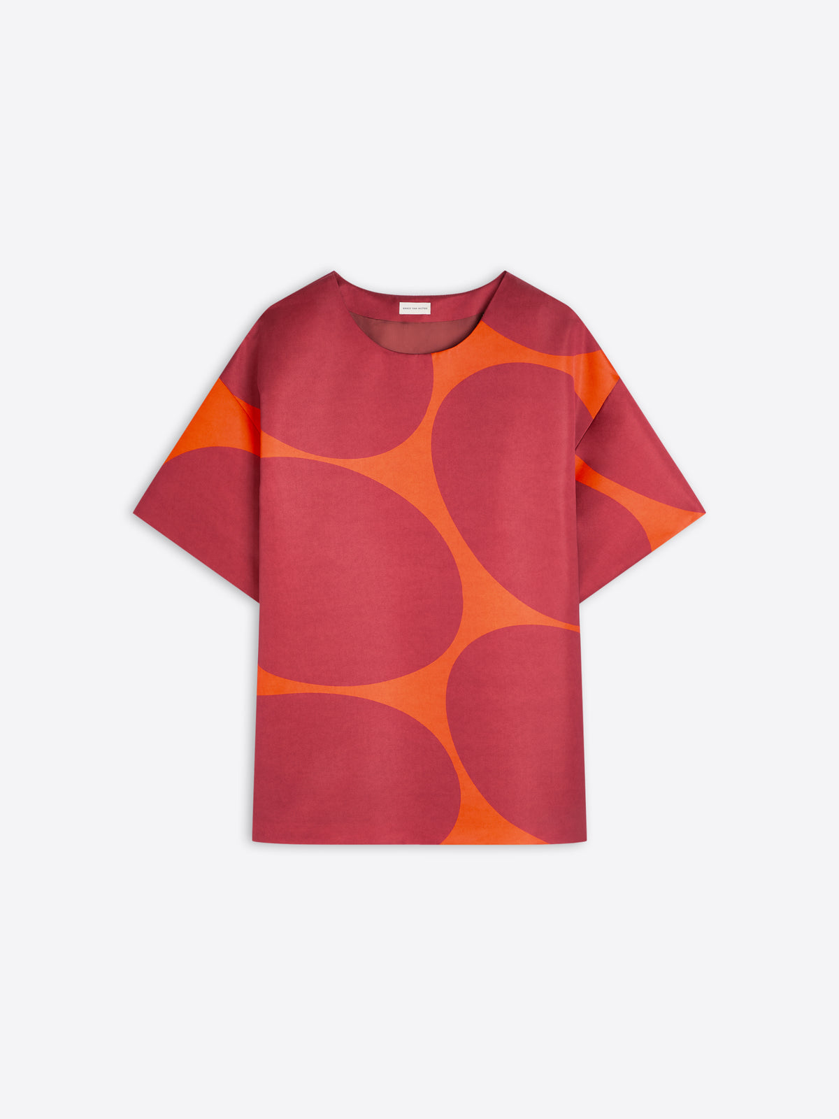 Red and orange patterned shirt on a white background - Dries Van Noten