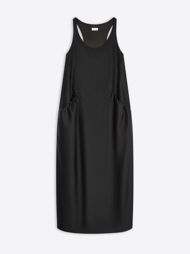 Black sleeveless dress on a white background - Dries Van Noten