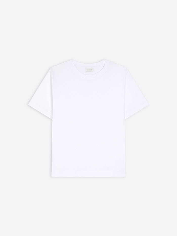Plain white t-shirt on a light gray background - Dries Van Noten
