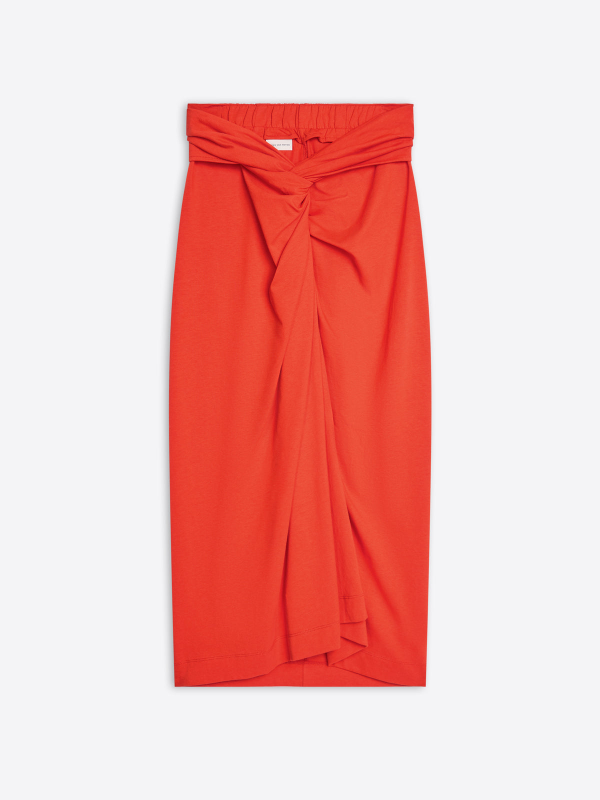 Orange skirt with a knot detail on a white background - Dries Van Noten