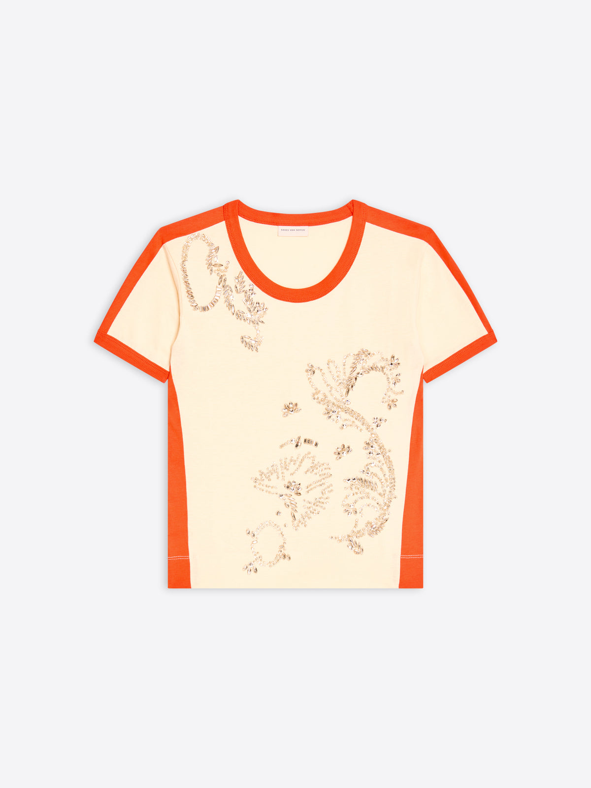 T-shirt with orange trim on a white background - Dries Van Noten