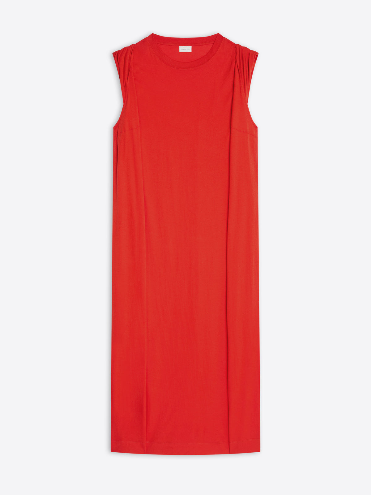 Red sleeveless dress on a white background - Dries Van Noten