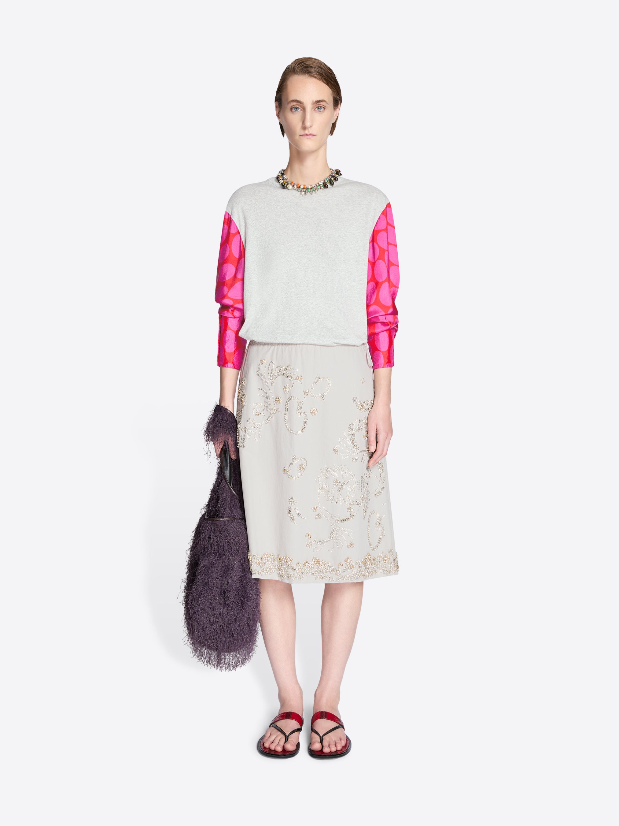 ドリスヴァンノッテン Tシャツ カットソーXS ピンク 黒 ブラック フレア袖 DRIES VAN NOTEN（ドリス ヴァン ノッテン） Tシャツ HEN 021113 1603