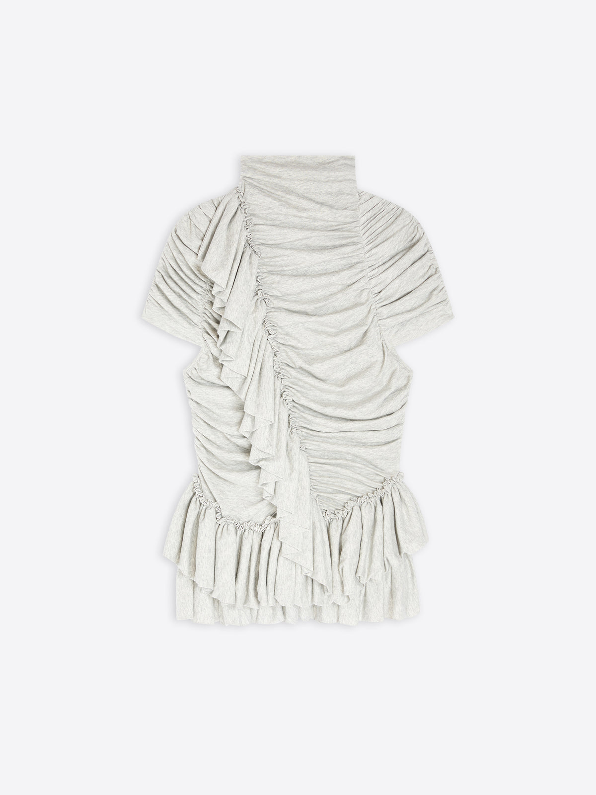 Light gray ruched dress on a white background - Dries Van Noten