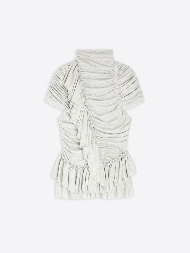 Light gray ruched dress on a white background - Dries Van Noten